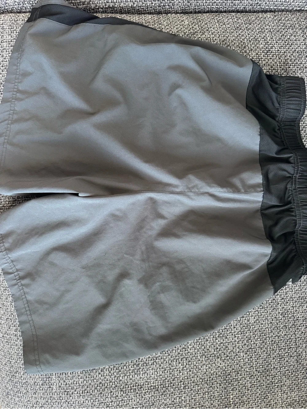 RBX Men's Gray Athletic Shorts with Black Side Panels